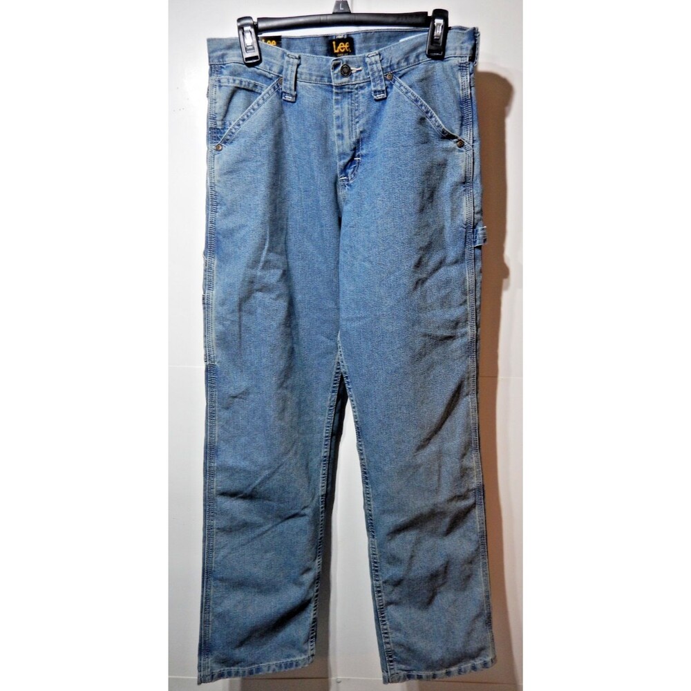 NWT Lee Carpenter Jeans Men’s 28x30 Loose Fit Straight Leg Light Blue